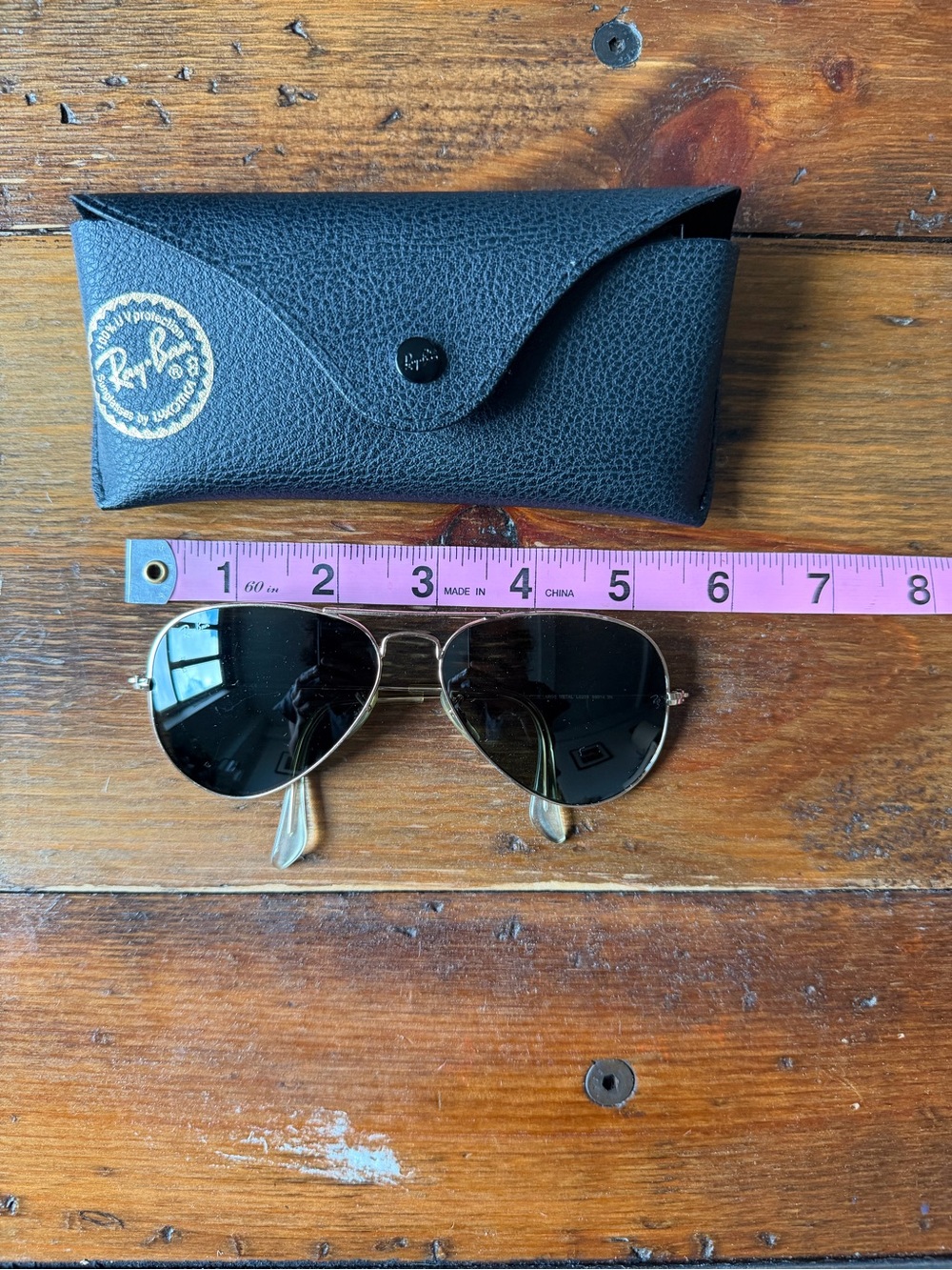 Ray-Ban Gold Frame Aviator Sunglasses with Case - Picture 6 of 6
